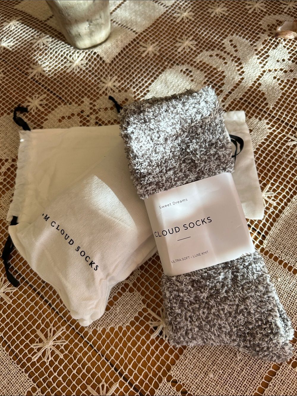T+M Cloud Socks Plush Gray Cozy Socks New Two pairs